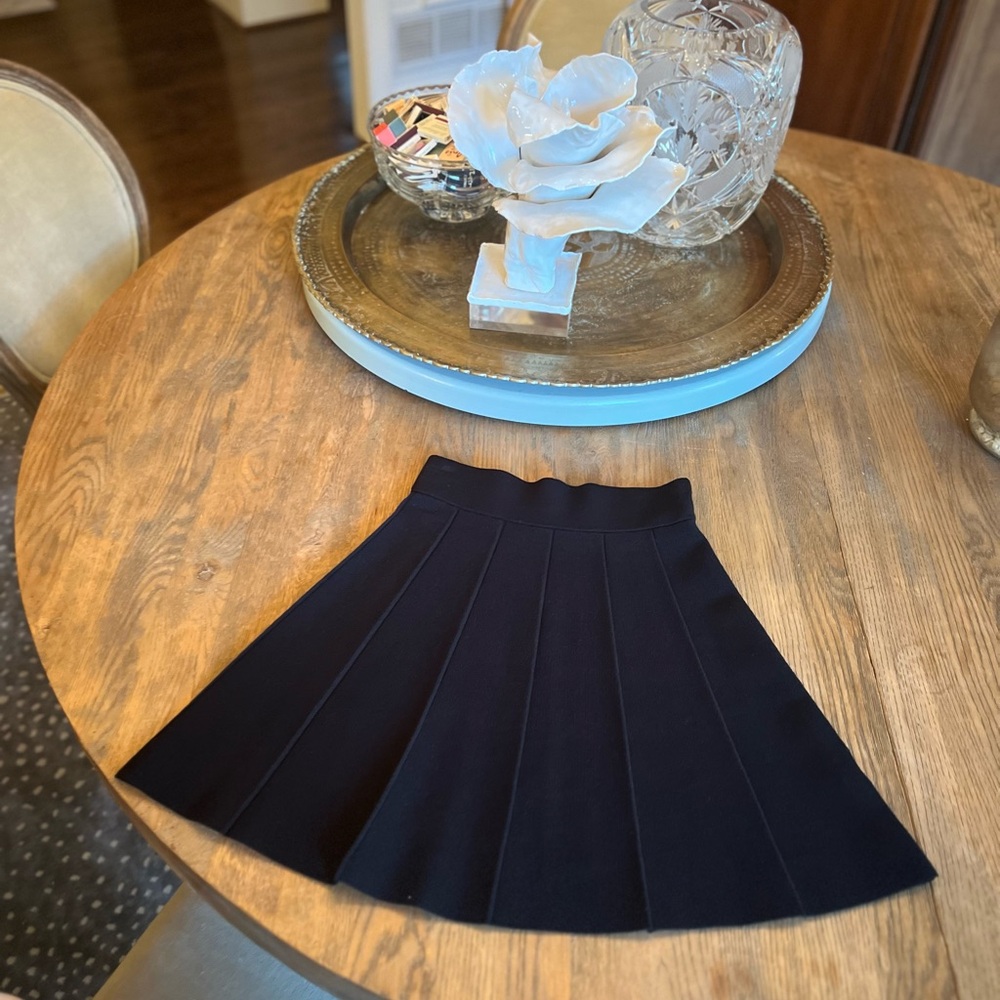 Ann Taylor Petite XXSP Black Pleat Skirt